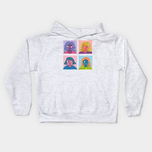 Girls Club Kids Hoodie by MollyFergusonArt